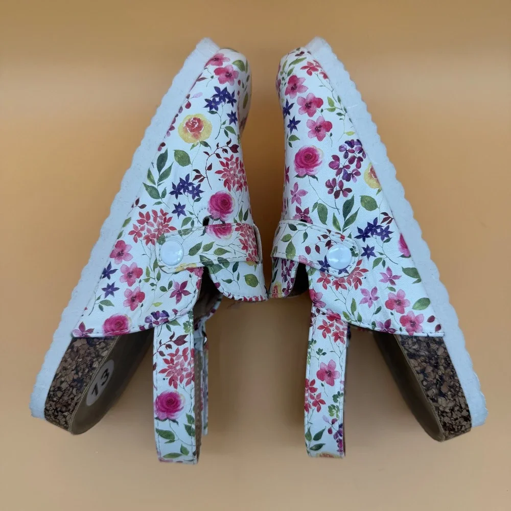 Tahari Kids Floral Clogs Size 13 Slingback light Sandals WhitePink Purple Yellow